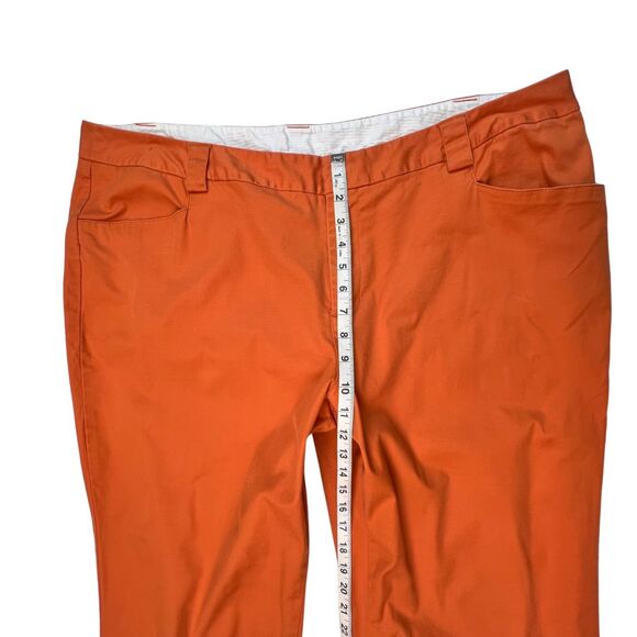 Venezia by Lane Bryant Capris 24 Orange Cuffed Hem Belt Looped Cropped Pants - Picture 4 of 10